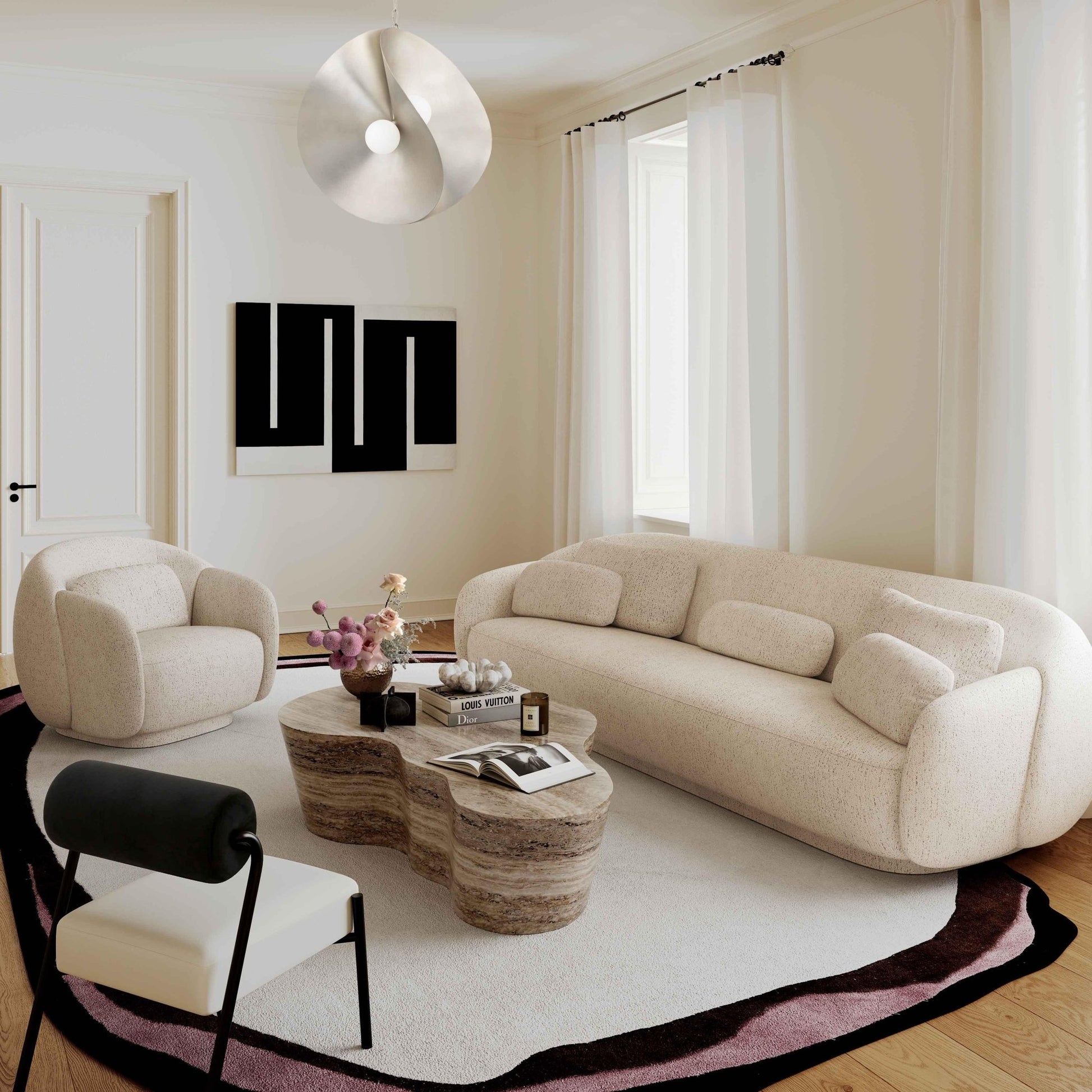 Slab Faux Travertine Coffee Table Coffee Tables| TOV