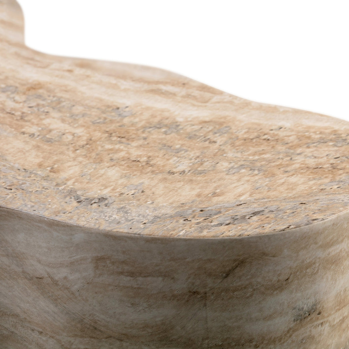 Slab Faux Travertine Short Side Table Accent & End Tables| TOV
