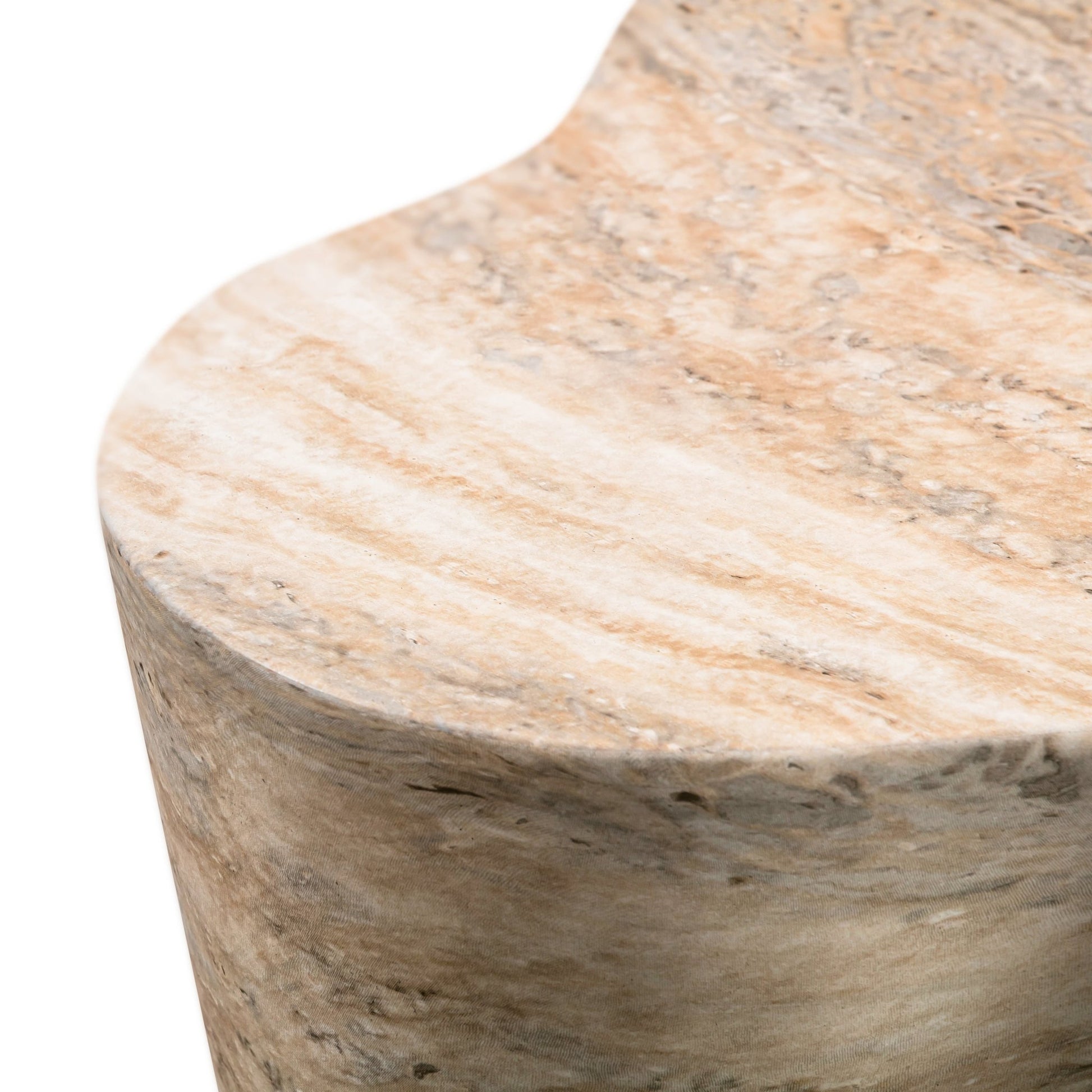Slab Faux Travertine Tall Side Table Accent & End Tables| TOV