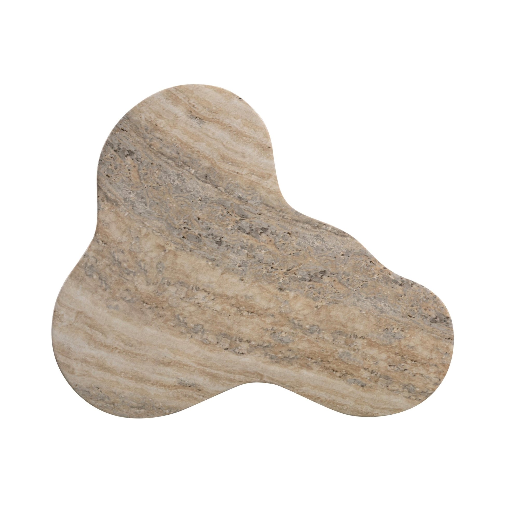 Slab Faux Travertine Tall Side Table Accent & End Tables| TOV