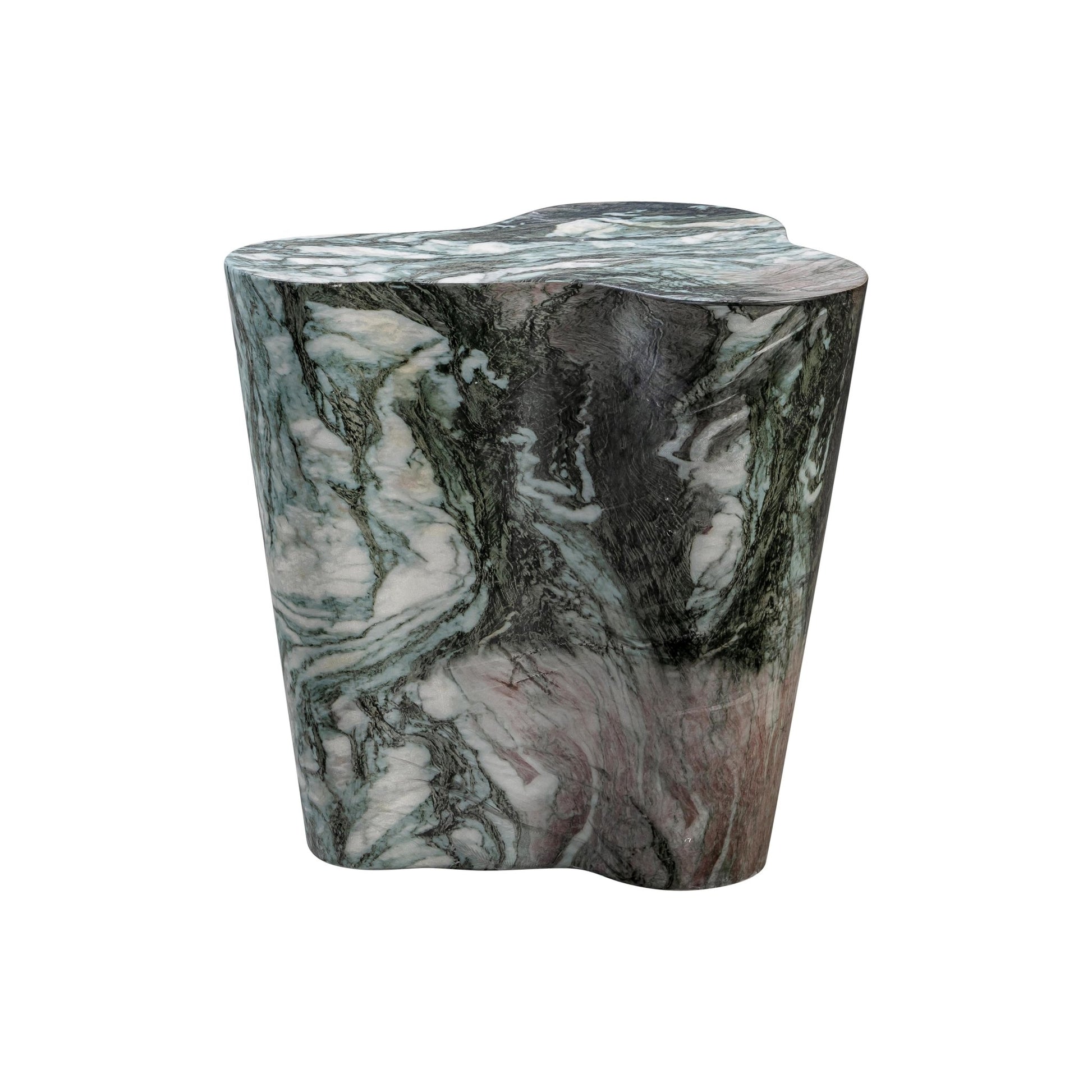 Slab Grey/Blush Faux Marble Short Side Table Accent & End Tables| TOV