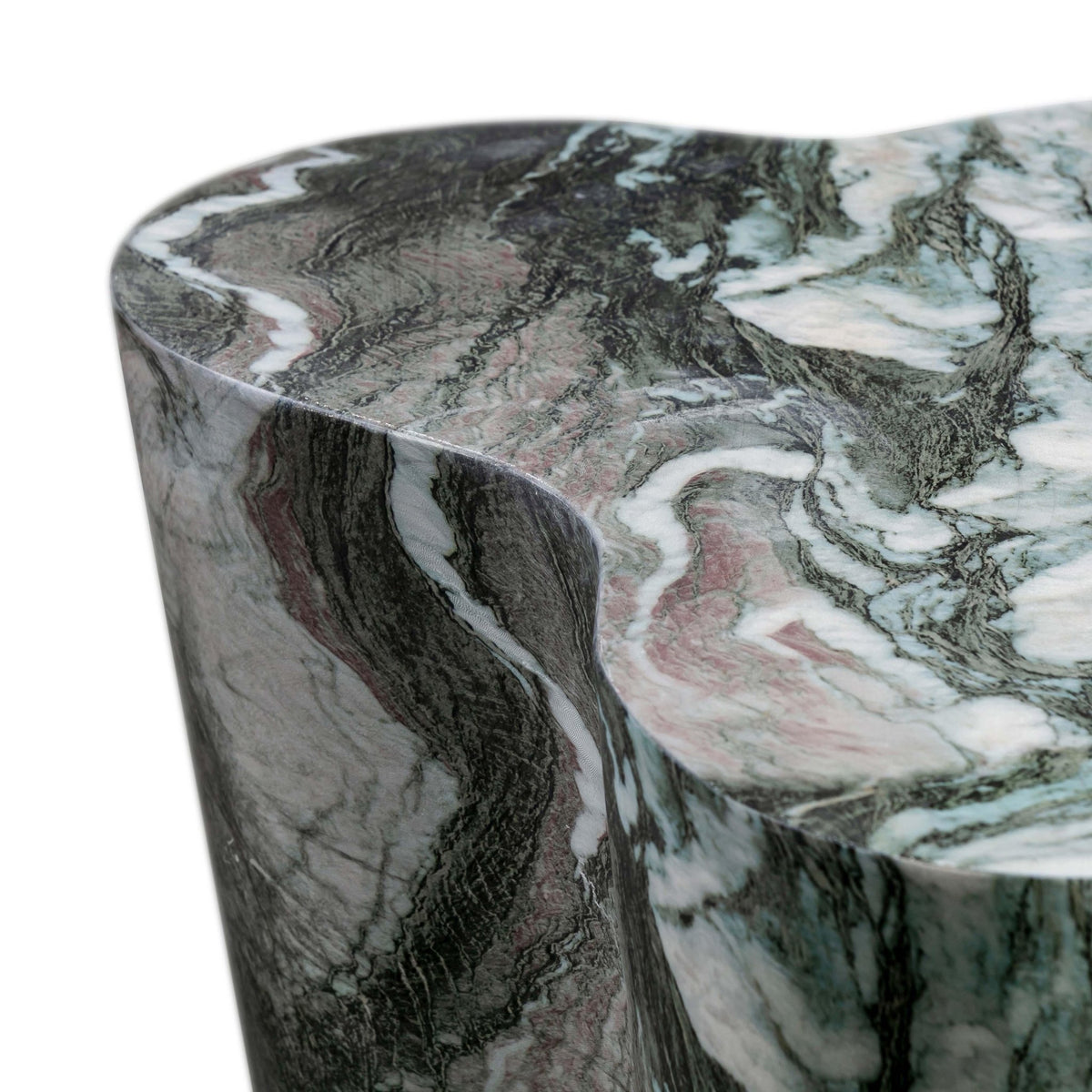 Slab Grey/Blush Faux Marble Short Side Table Accent & End Tables| TOV