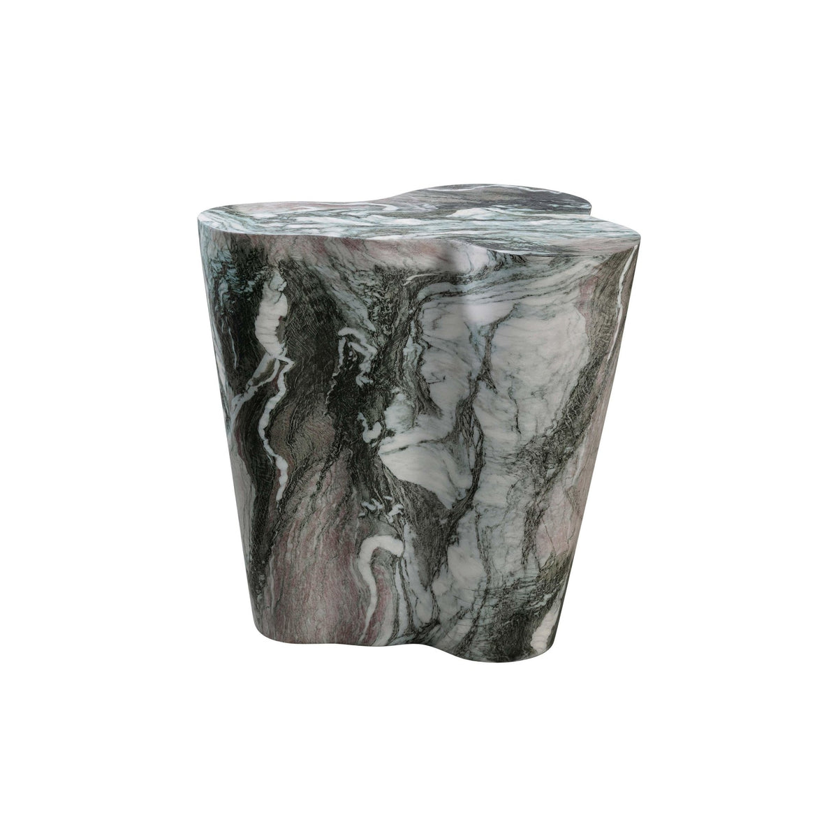 Slab Grey/Blush Faux Marble Short Side Table Accent & End Tables| TOV