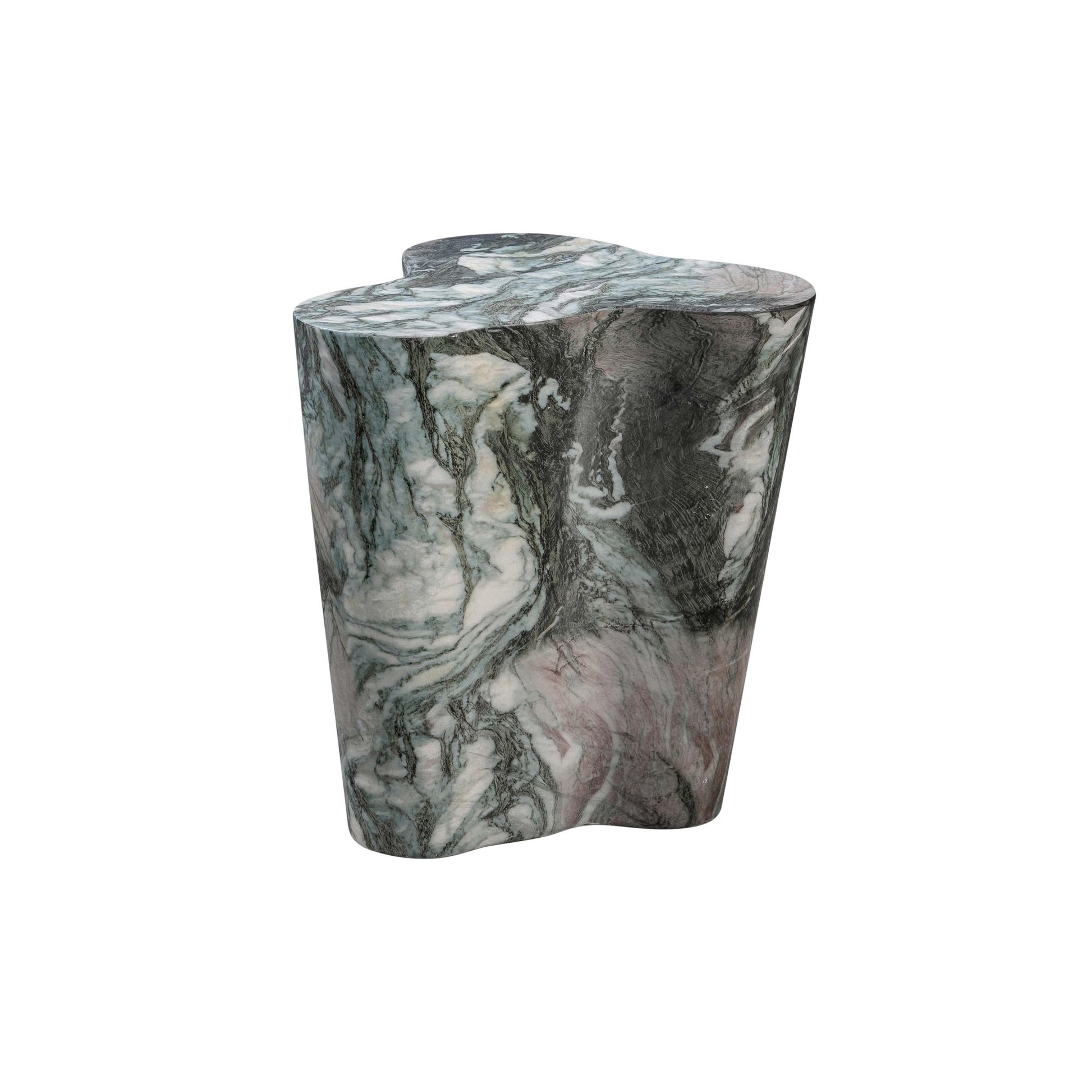 Slab Grey/Blush Faux Marble Short Side Table Accent & End Tables| TOV
