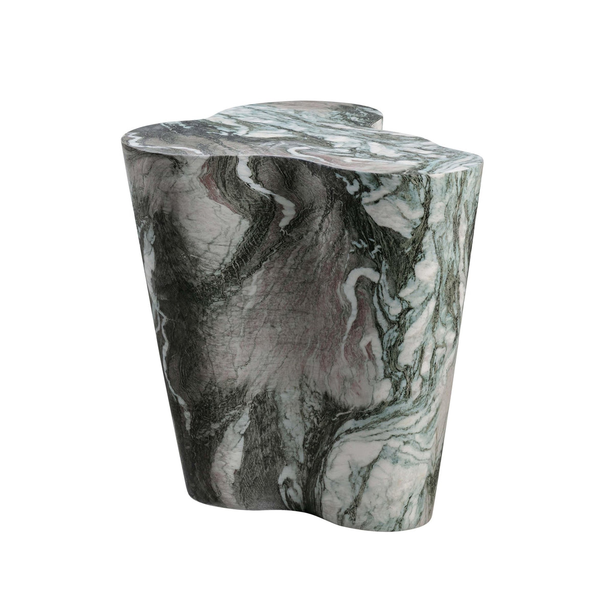 Slab Grey/Blush Faux Marble Tall Side Table Accent & End Tables| TOV