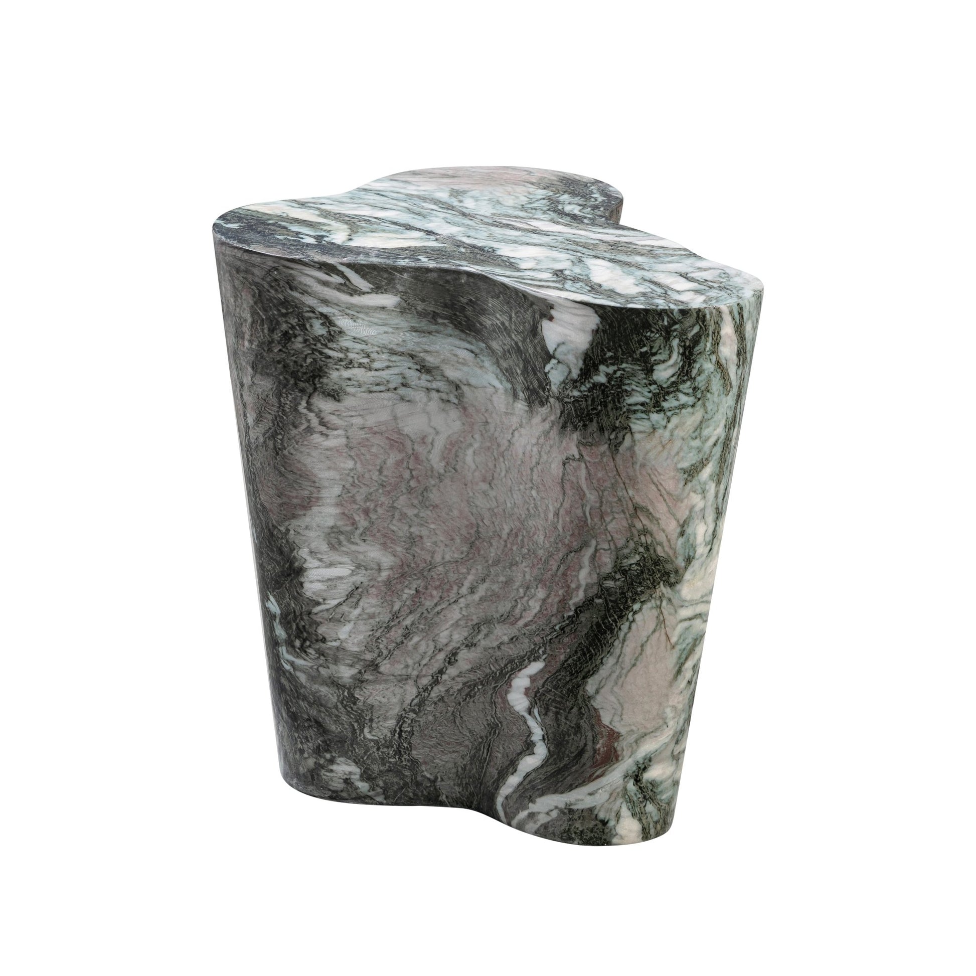 Slab Grey/Blush Faux Marble Tall Side Table Accent & End Tables| TOV