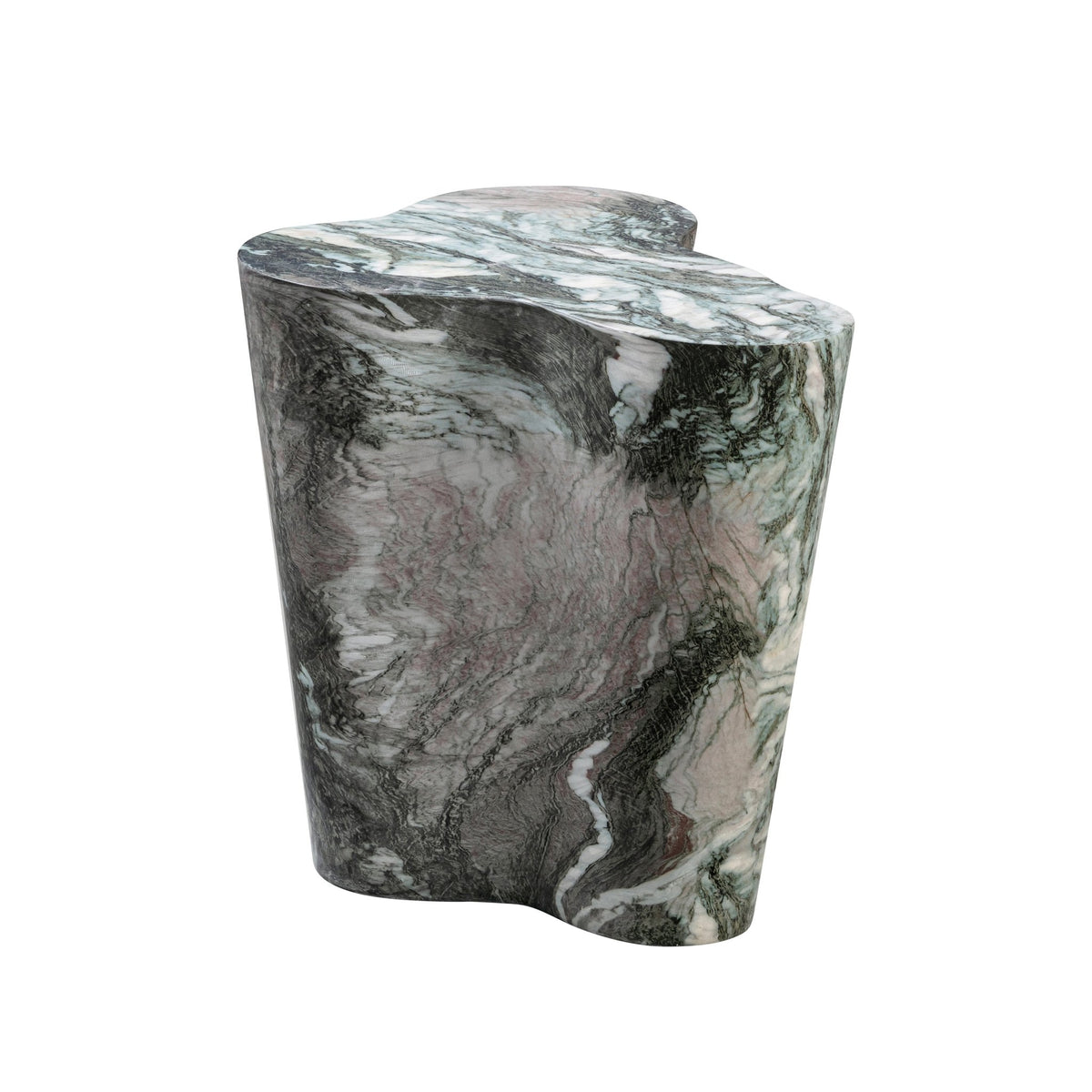 Slab Grey/Blush Faux Marble Tall Side Table Accent & End Tables| TOV