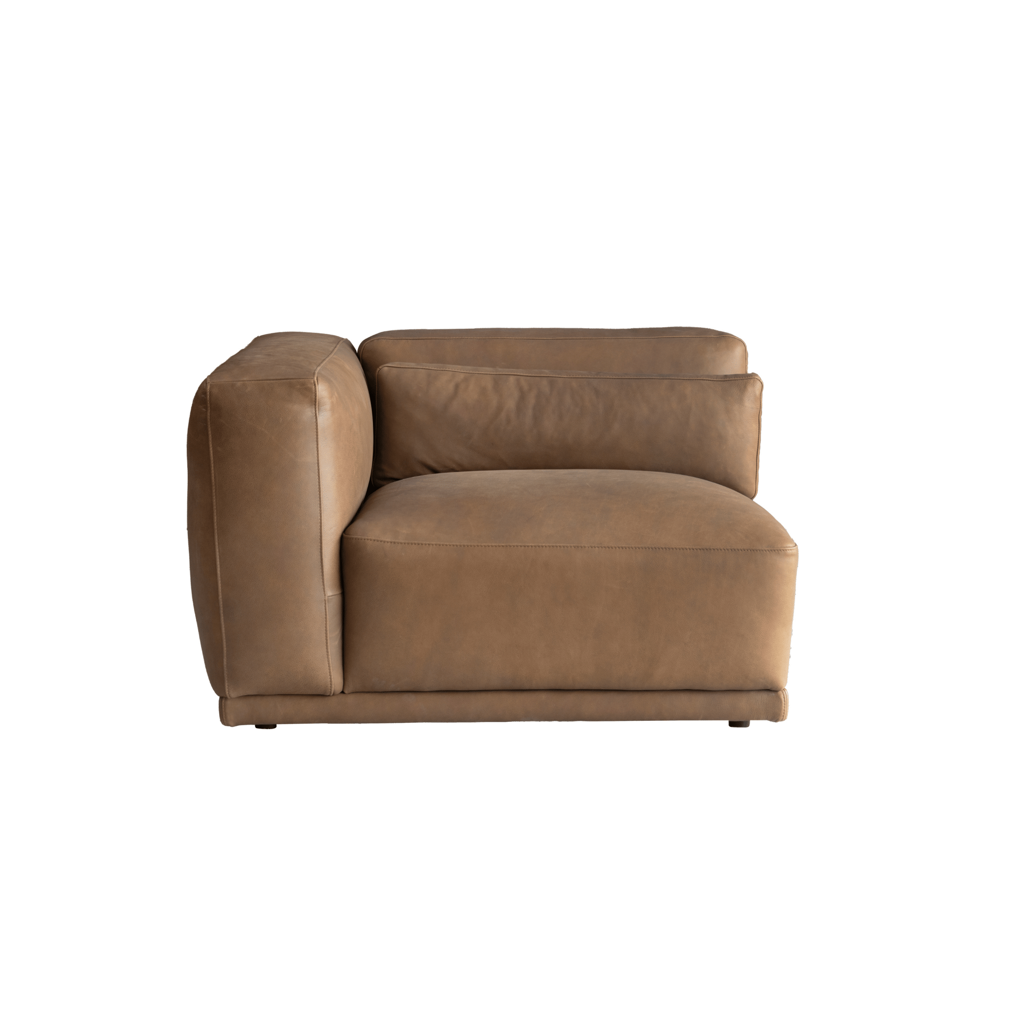 Sleek Serenity Caramel Left Arm Facing Chair Sectionals| Roots Furniture