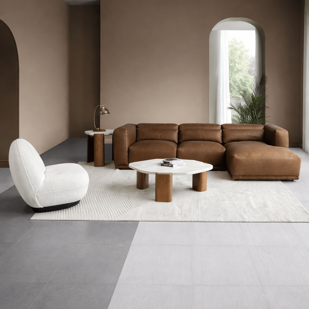Sleek Serenity Caramel Sectional W304 Sectionals| Roots Furniture