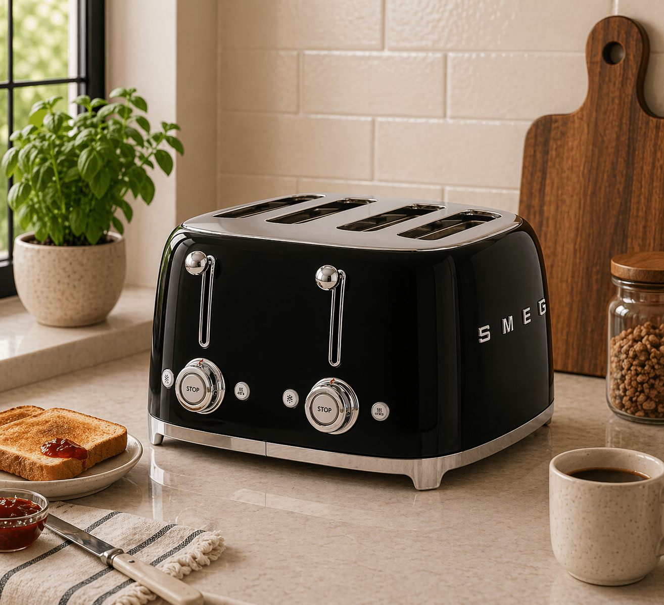Smeg 50's Retro Style 4-Slot Toaster Toasters| SMEG