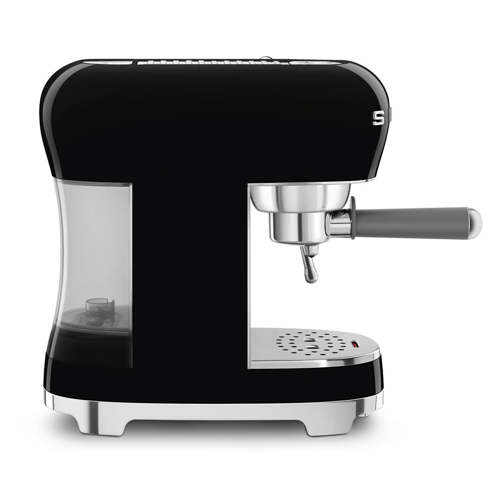 Smeg 50’s Retro Style Espresso Coffee Machine with Pump, Black Coffee Machines| SMEG