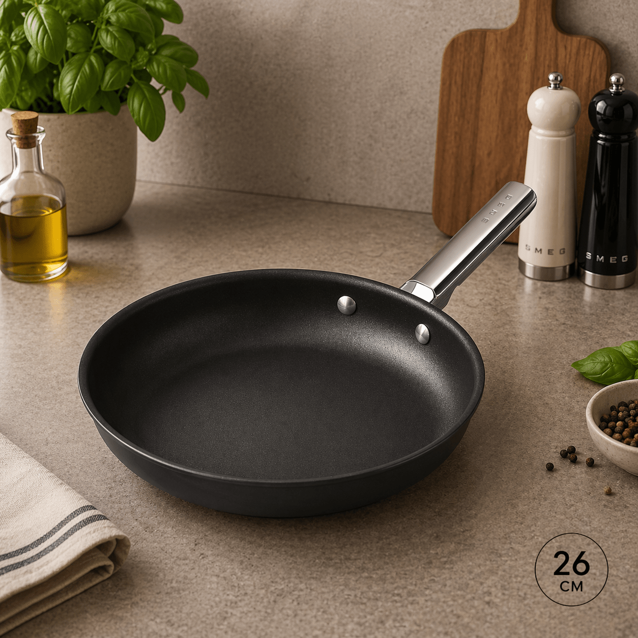 Smeg 50's Style Retro Non-Stick Frying Pan Cookware 26 cm Cookwares| SMEG