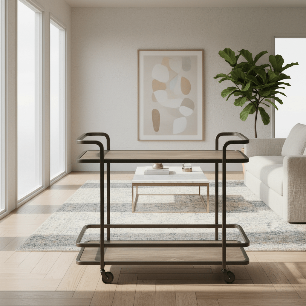 Smoked Bronze Bar Cart Serving Carts| Universal