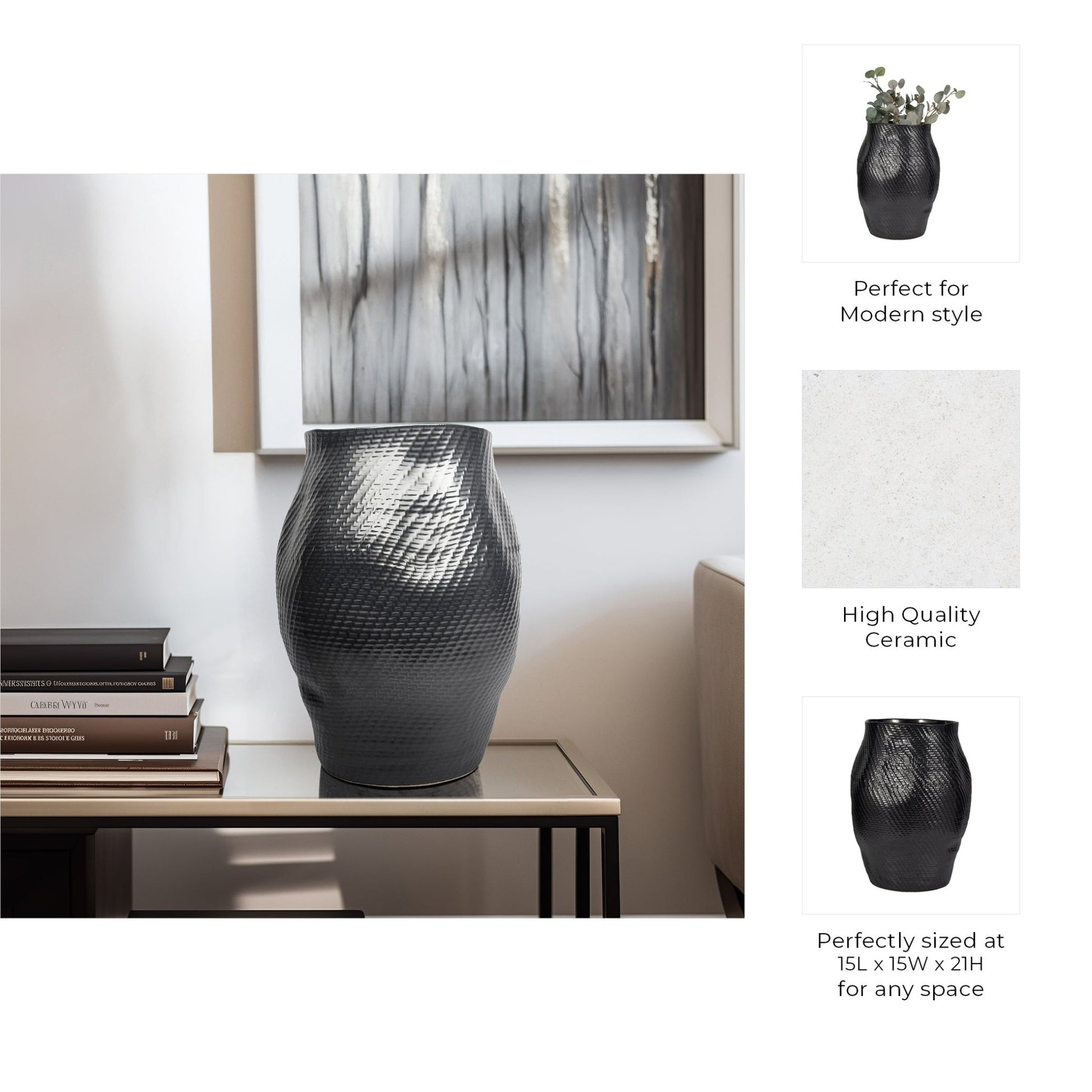 Sobaek Vase, Black Vases and Jars| Sagebrook Home