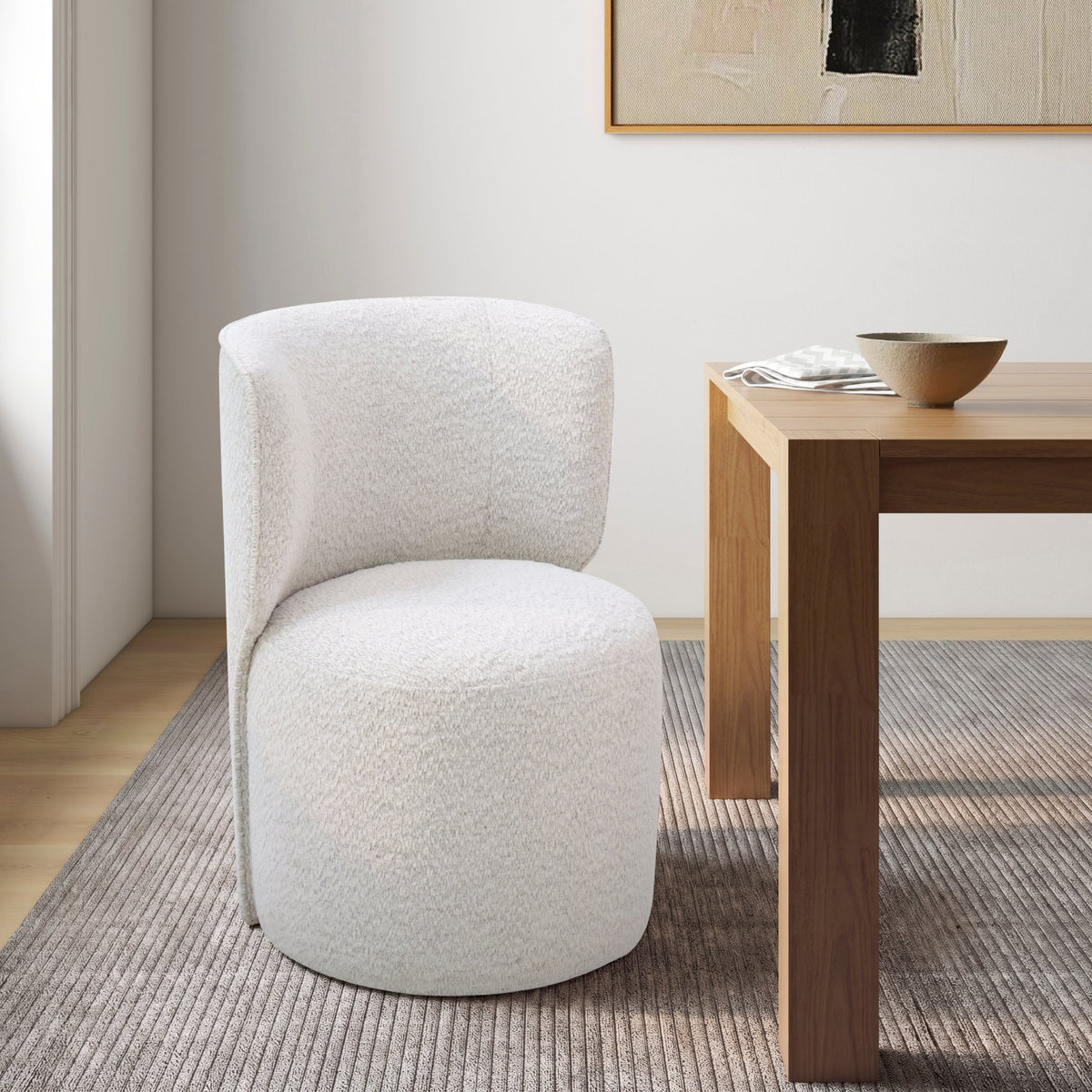 Softstone white Armless chair leg wheel Dining Chairs| Roots Furniture