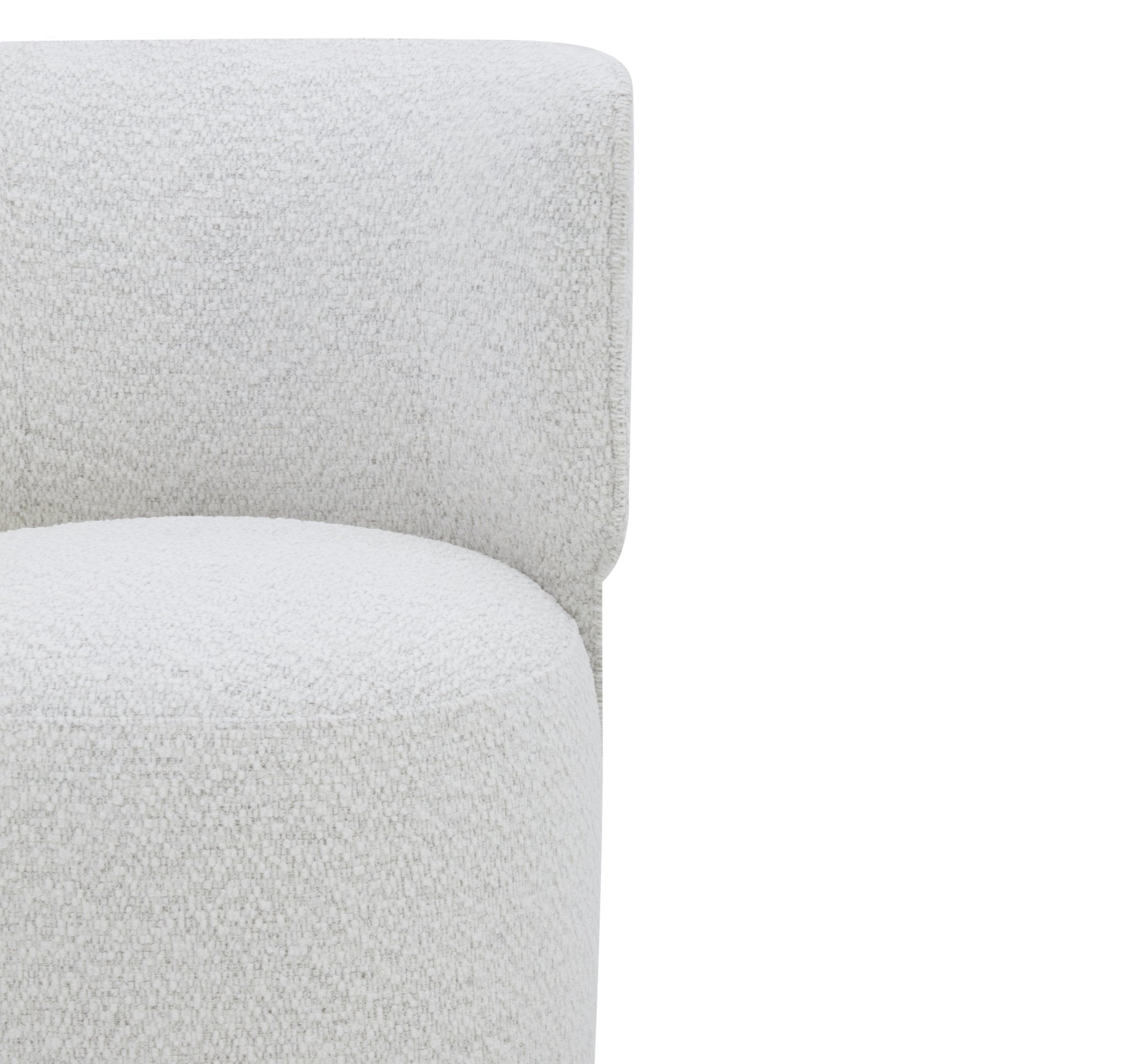 Softstone white Armless chair leg wheel Dining Chairs| Roots Furniture