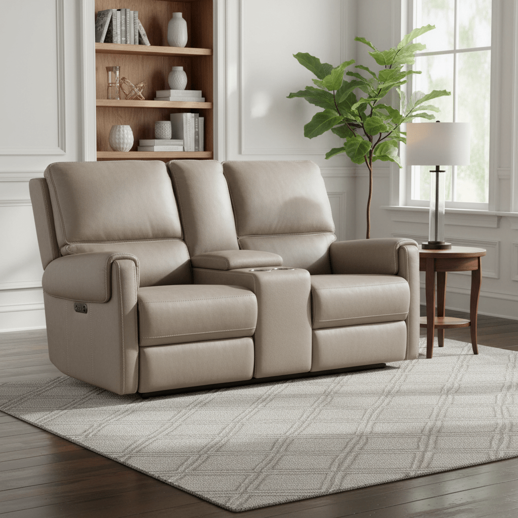 Somers Console Loveseat with Power Recline & Power Headrest Sofas & Loveseats| Hooker