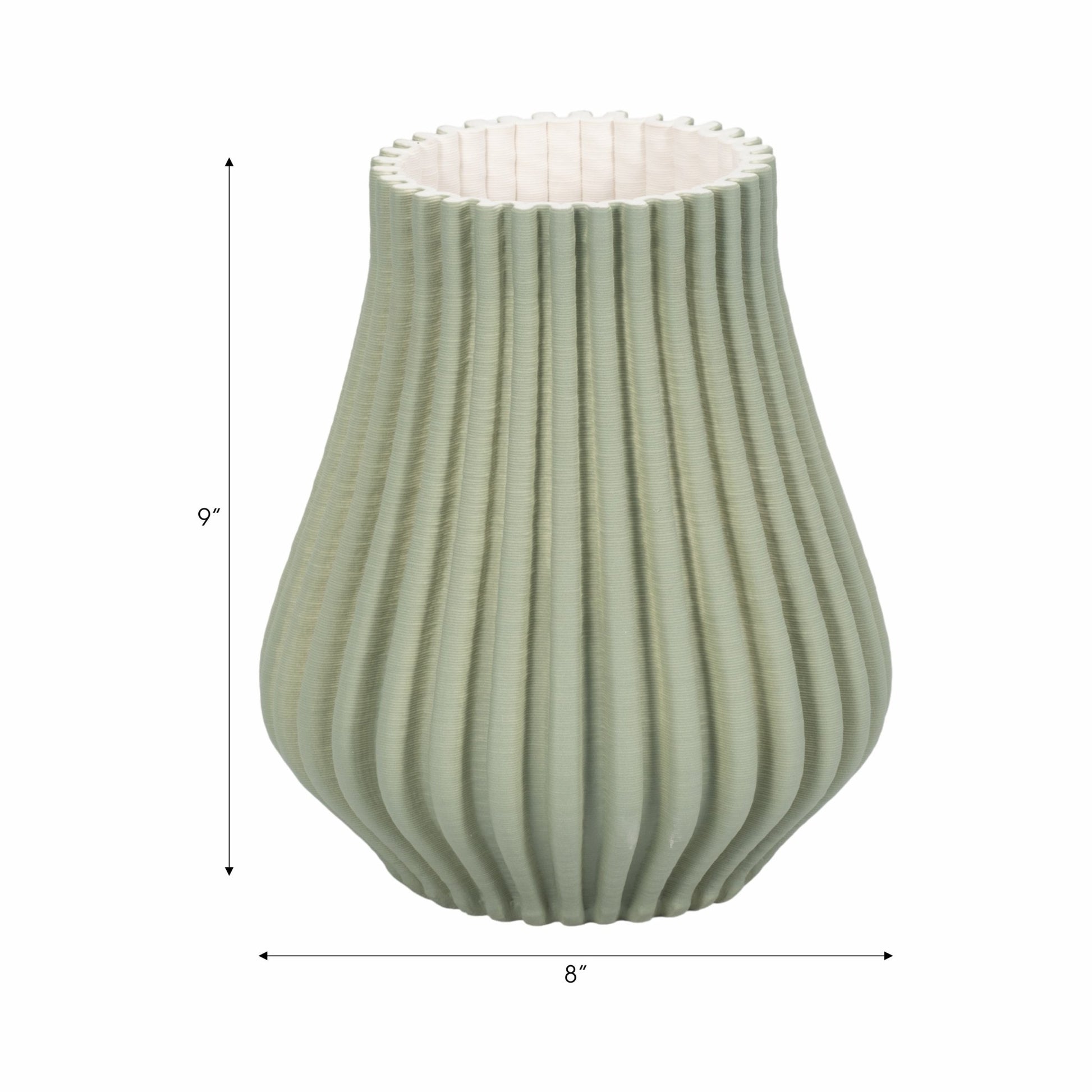 Somerset 3d Printed Vase, Oil Green Vases and Jars| Sagebrook Home