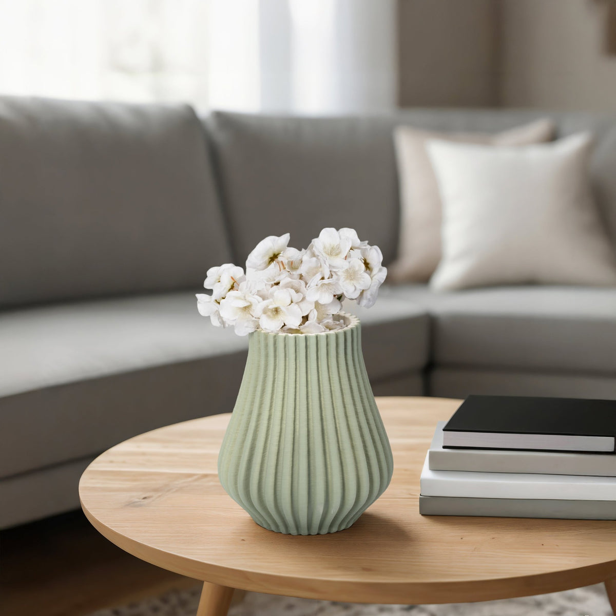 Somerset 3d Printed Vase, Oil Green Vases and Jars| Sagebrook Home