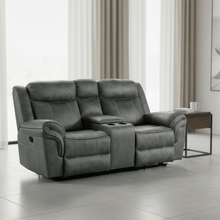 Sorrento Motion Loveseat with Console in FB367 Charcoal