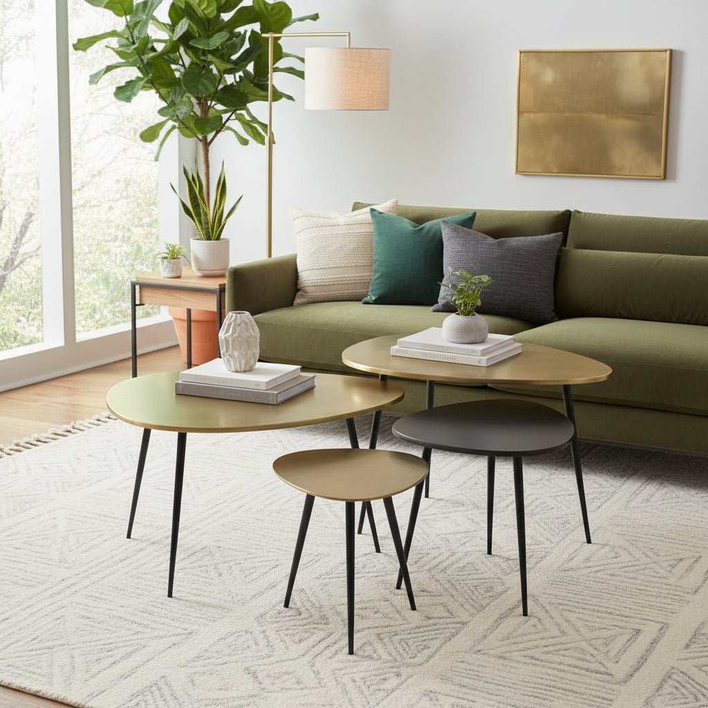 Soulful Textures Skipping Stone Nesting Cocktail T Dining Tables| Fairfield Chair