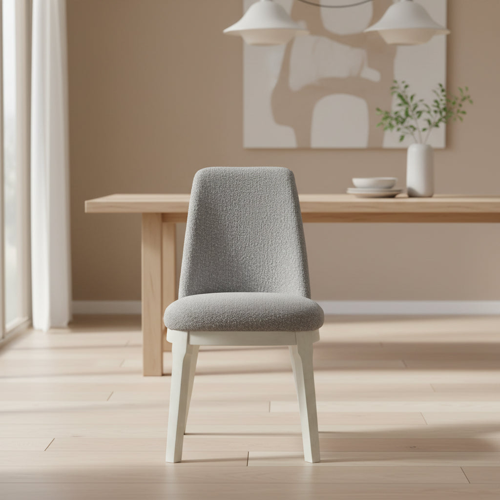 South Beach Light Grey Bouclé Dining Side Chair Dining Chairs| Roots Furniture