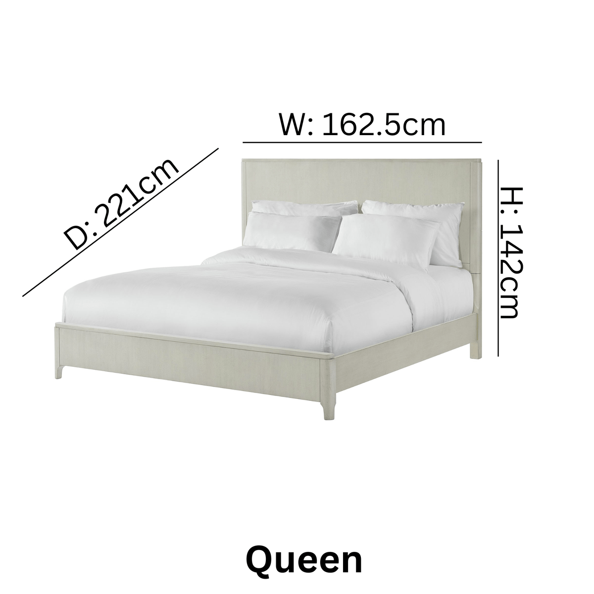 South Beach Light Grey Marbel Bed - Queen
