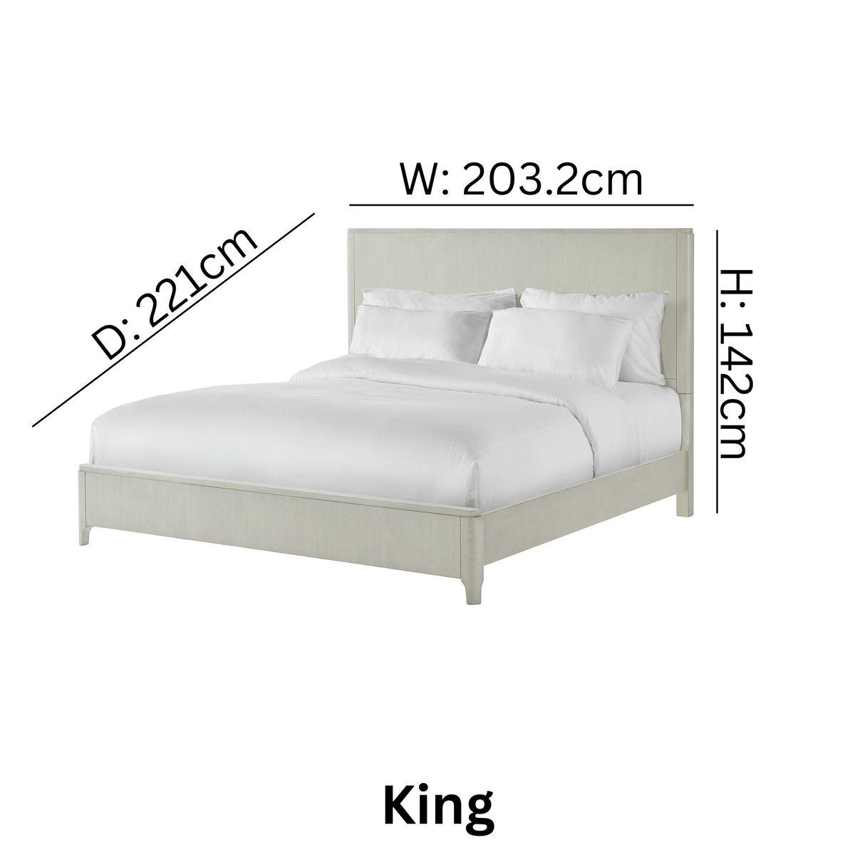 South Beach Light Grey Marbel Bed - King