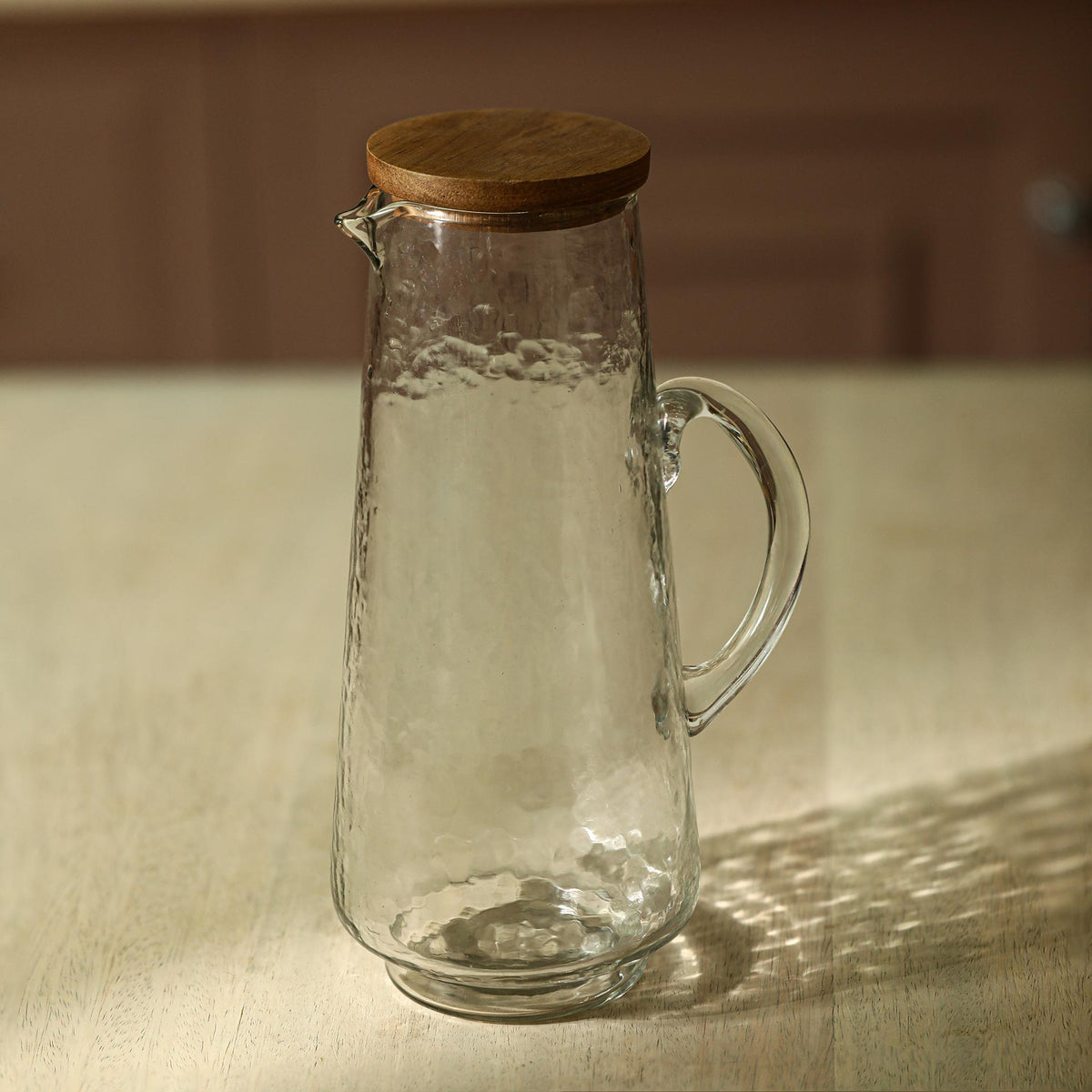 Soyuz Glass Pitcher with Wooden Lid Bottles & Containers| Roots Furniture