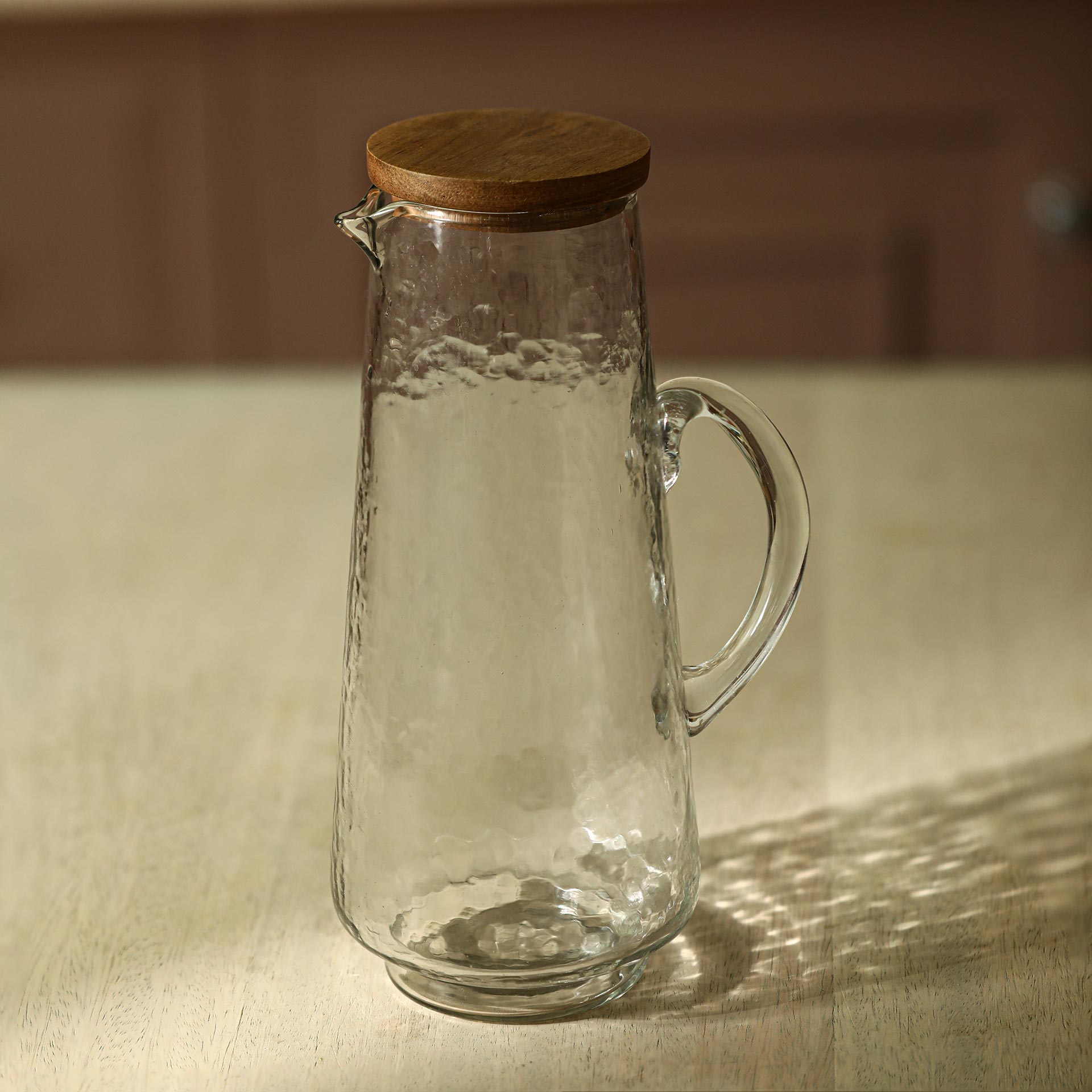 Soyuz Glass Pitcher with Wooden Lid Bottles & Containers| Roots Furniture