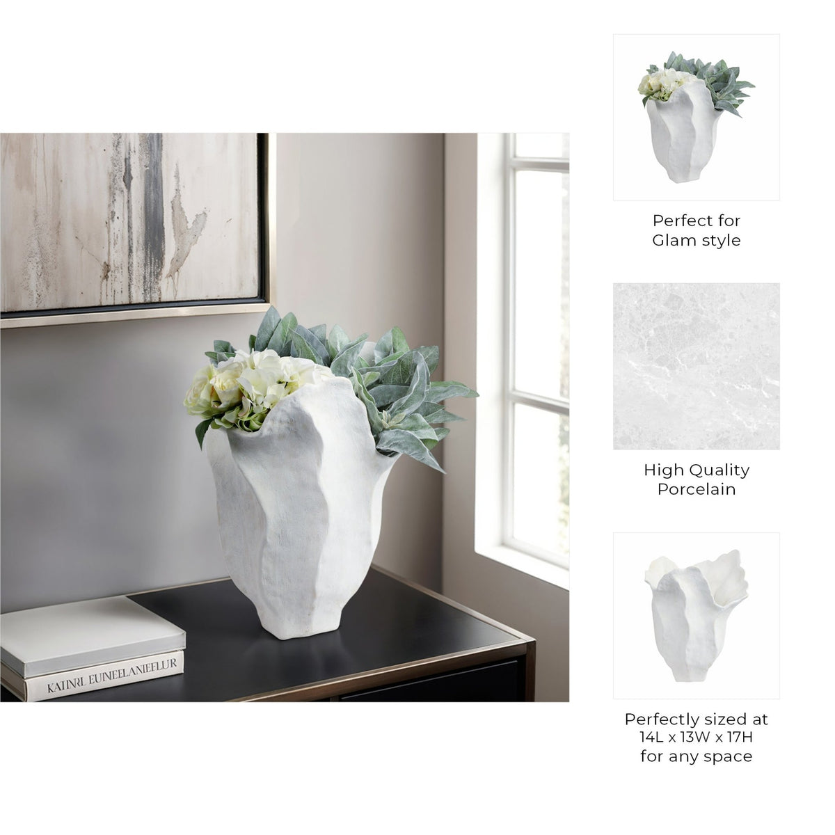 Spadena Porcelain Vase, Ivory Vases and Jars| Sagebrook Home