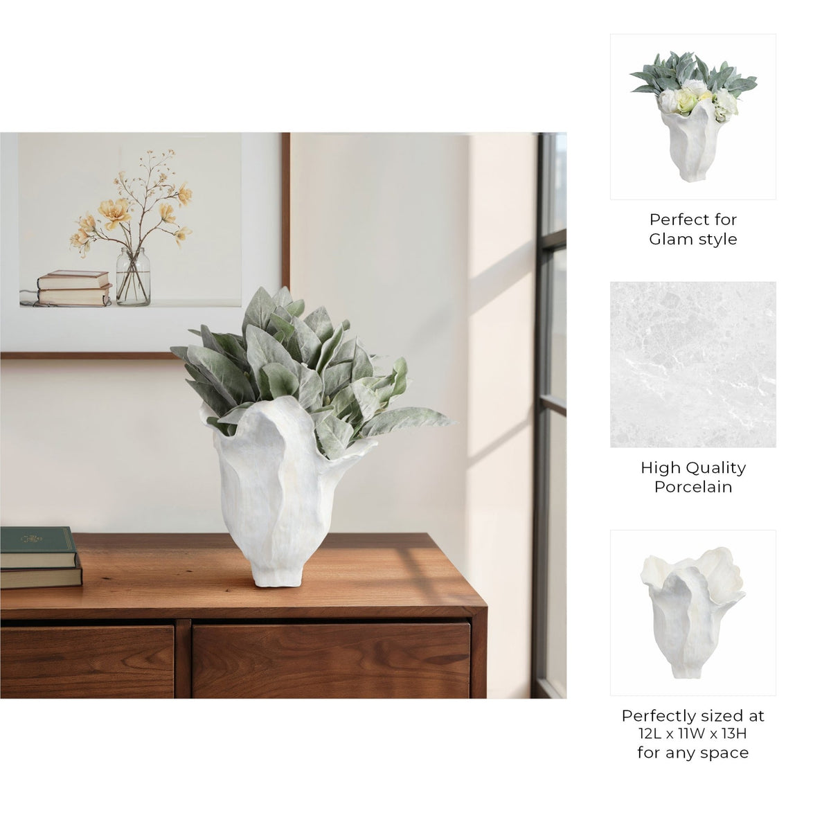 Spadena Porcelain Vase, Ivory Vases and Jars| Sagebrook Home