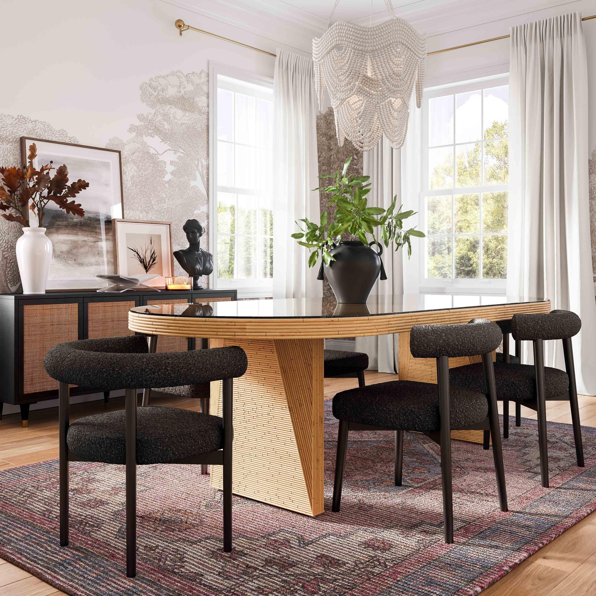 Spara Black Performance Boucle Side Chair Chairs| TOV