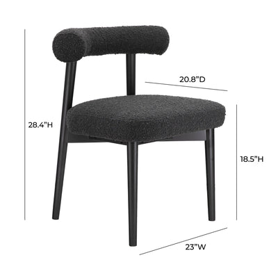 "Spara Black Boucle Side Chair " - Al Rugaib Furniture