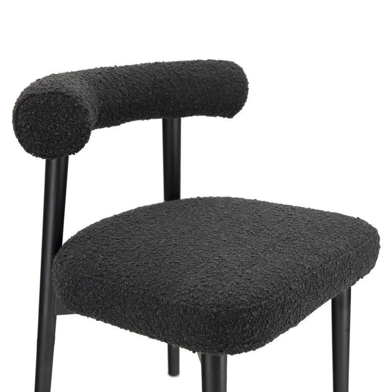 "Spara Black Boucle Side Chair " - Al Rugaib Furniture