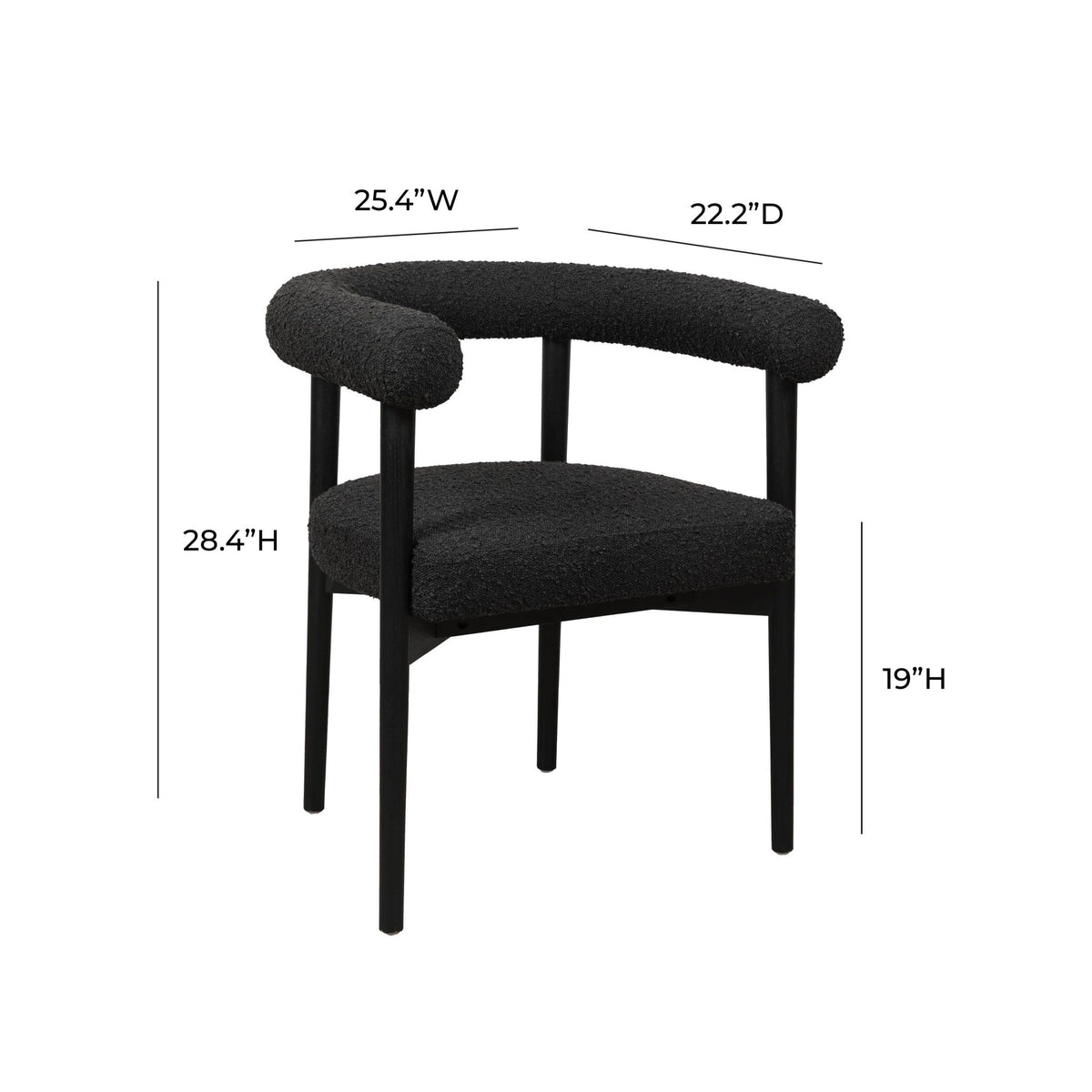 Spara Black Performance Boucle Dining Chair Dining Chairs| TOV