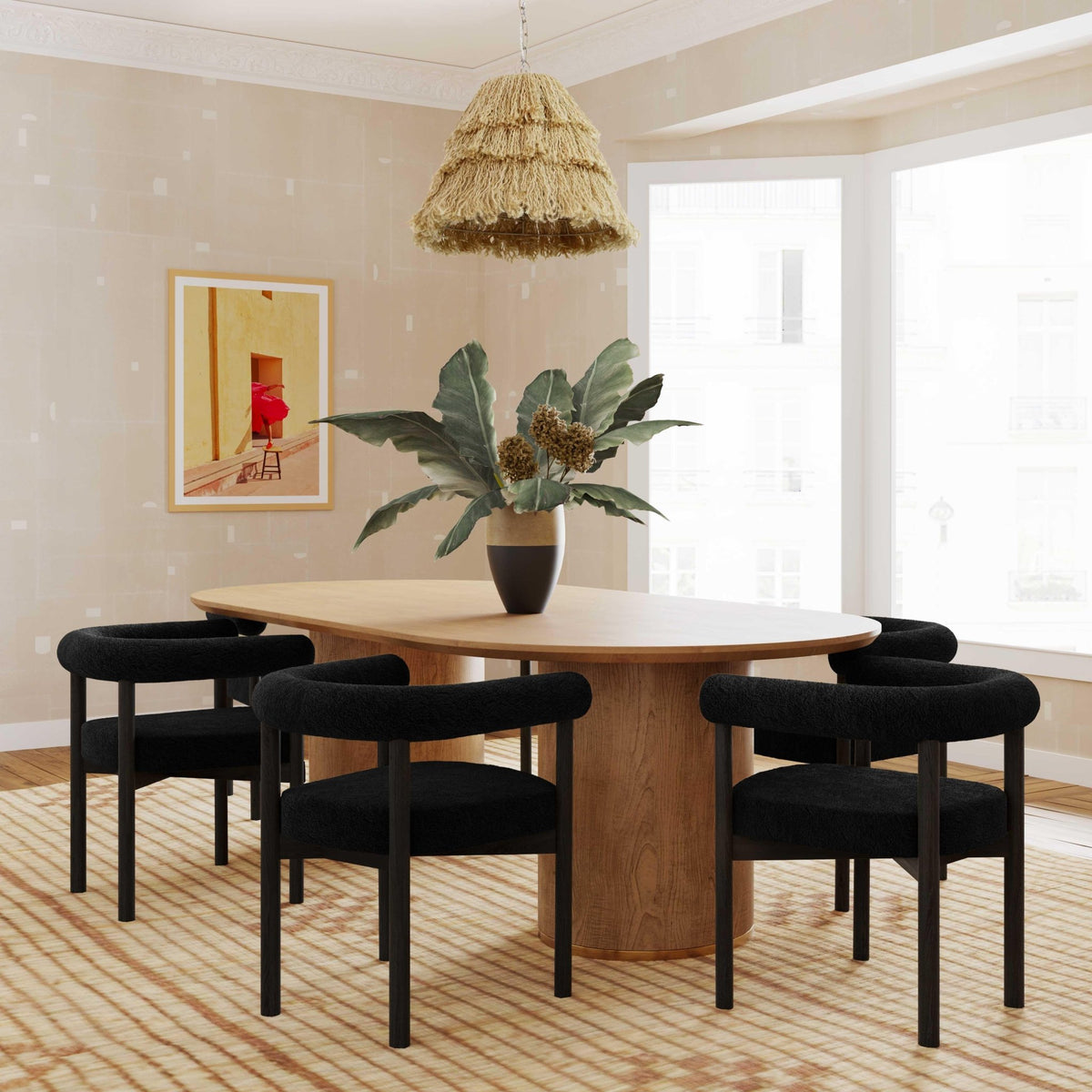 Spara Black Performance Boucle Dining Chair Dining Chairs| TOV