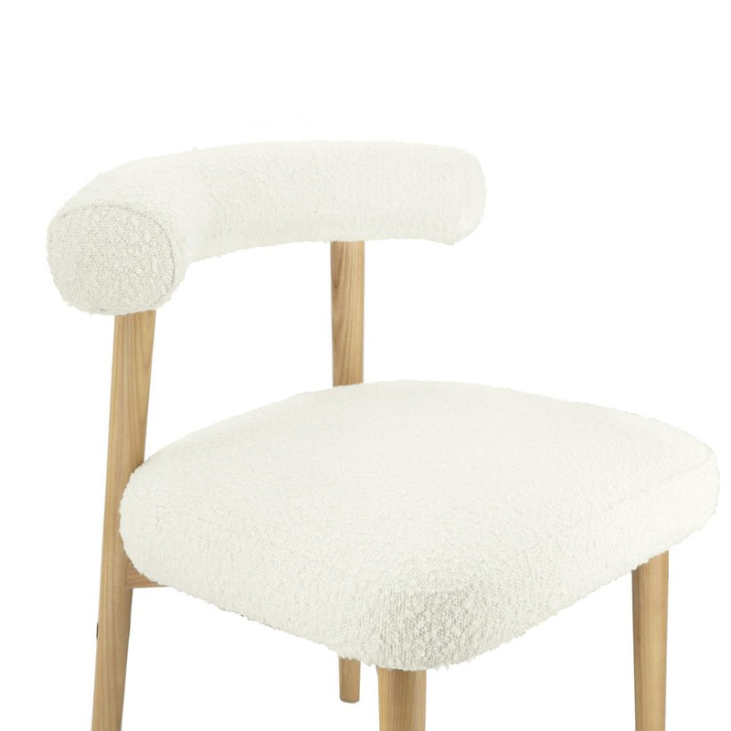 Spara Cream Boucle Side Chair - Al Rugaib Furniture