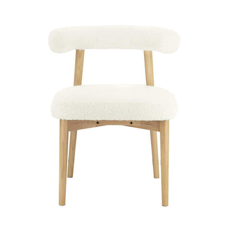 Spara Cream Boucle Side Chair - Al Rugaib Furniture