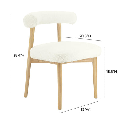 Spara Cream Boucle Side Chair - Al Rugaib Furniture