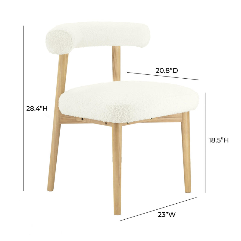 Spara Cream Boucle Side Chair - Al Rugaib Furniture