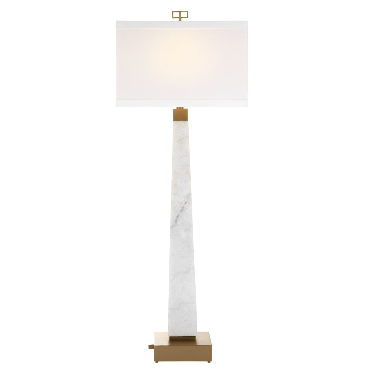 Spire Buffet Lamp - White Marble/Brass Table Decors| Uttermost