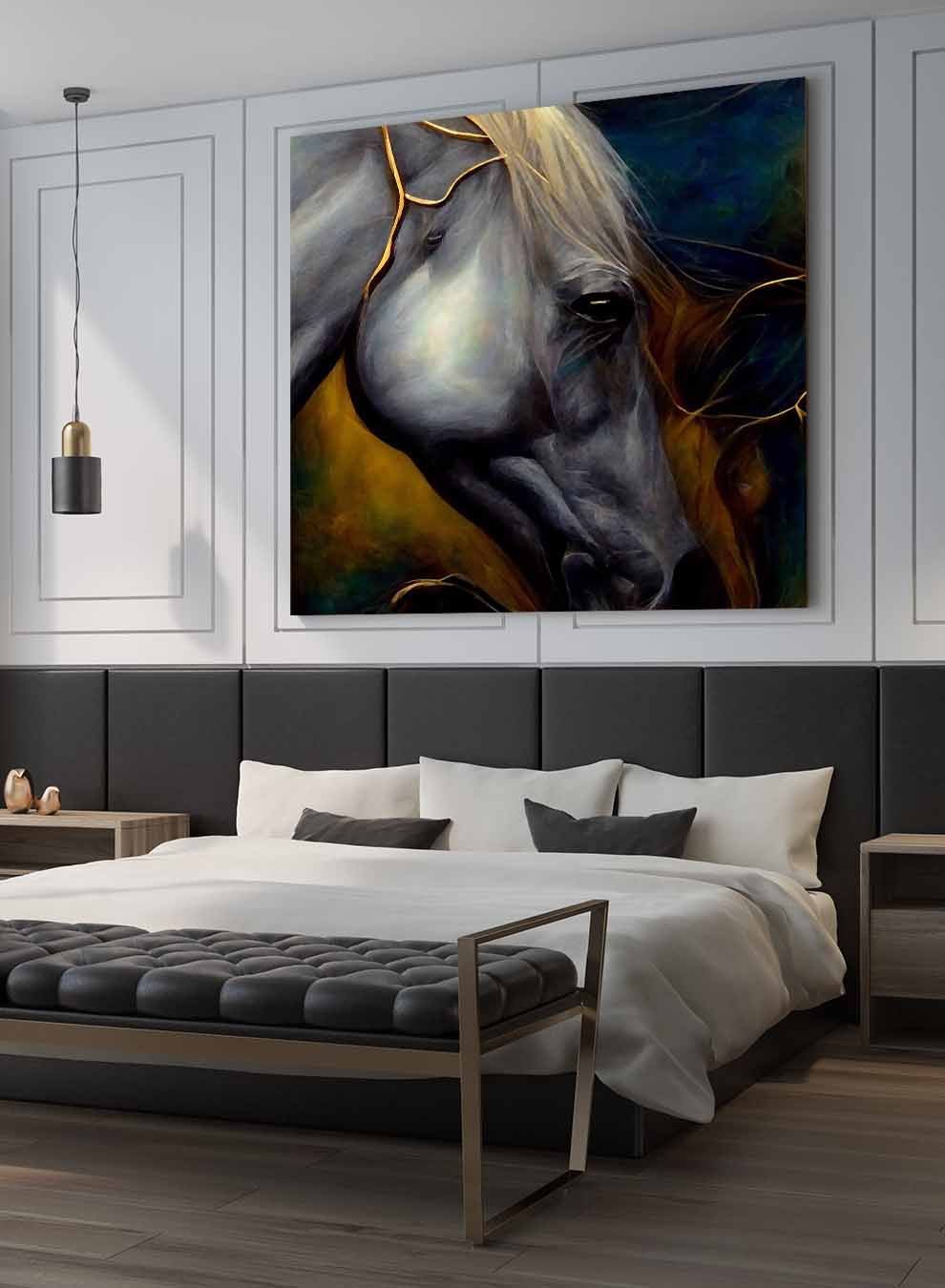 Square Canvas Wall Art Stretched Over Wooden Frame with Black Floating Frame and Abstract Art Painting Paintings & Pictures| LOWHA