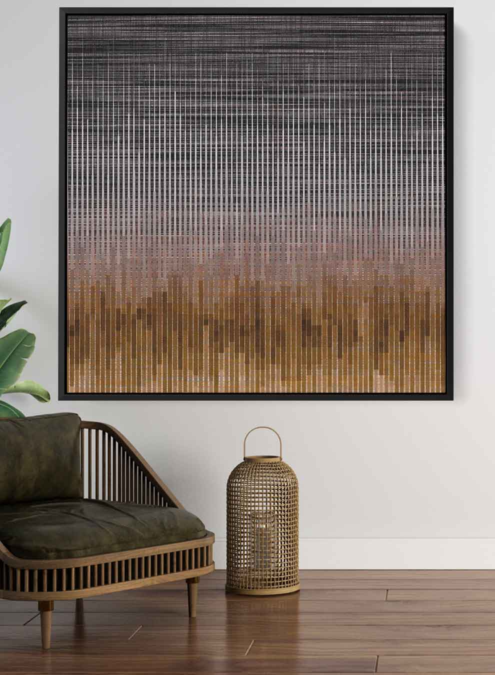 Square Canvas Wall Art Stretched Over Wooden Frame with Black Floating Frame and Abstract Art Painting6 Paintings & Pictures| LOWHA
