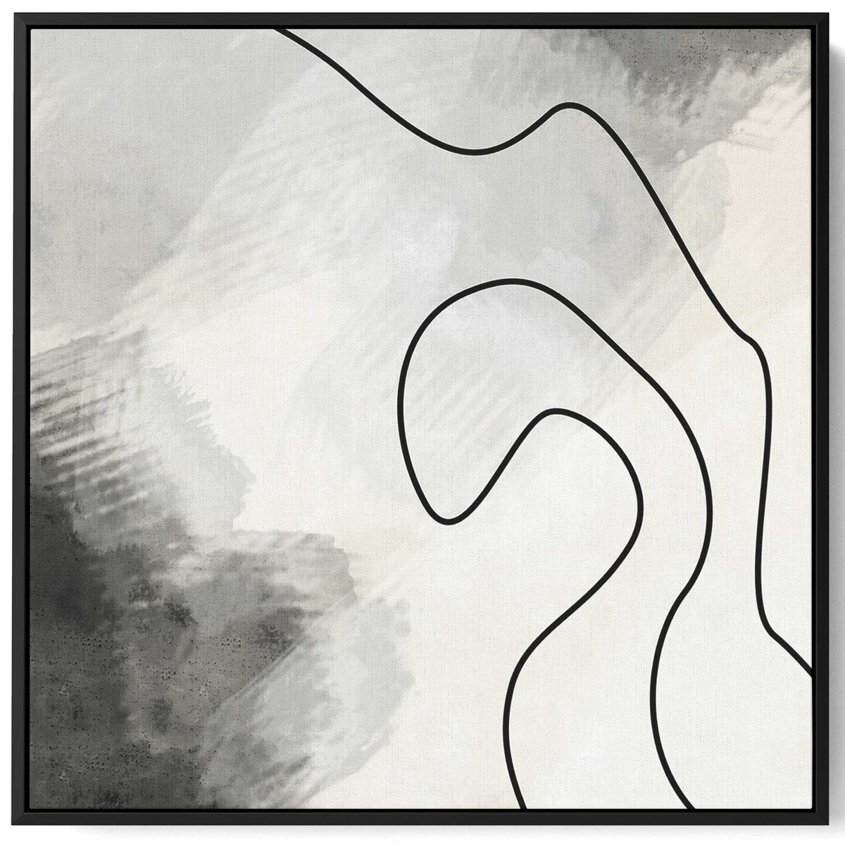 Square Canvas Wall Art Stretched Over Wooden Frame with Black Floating Frame and Abstract Painting Art Paintings & Pictures| LOWHA