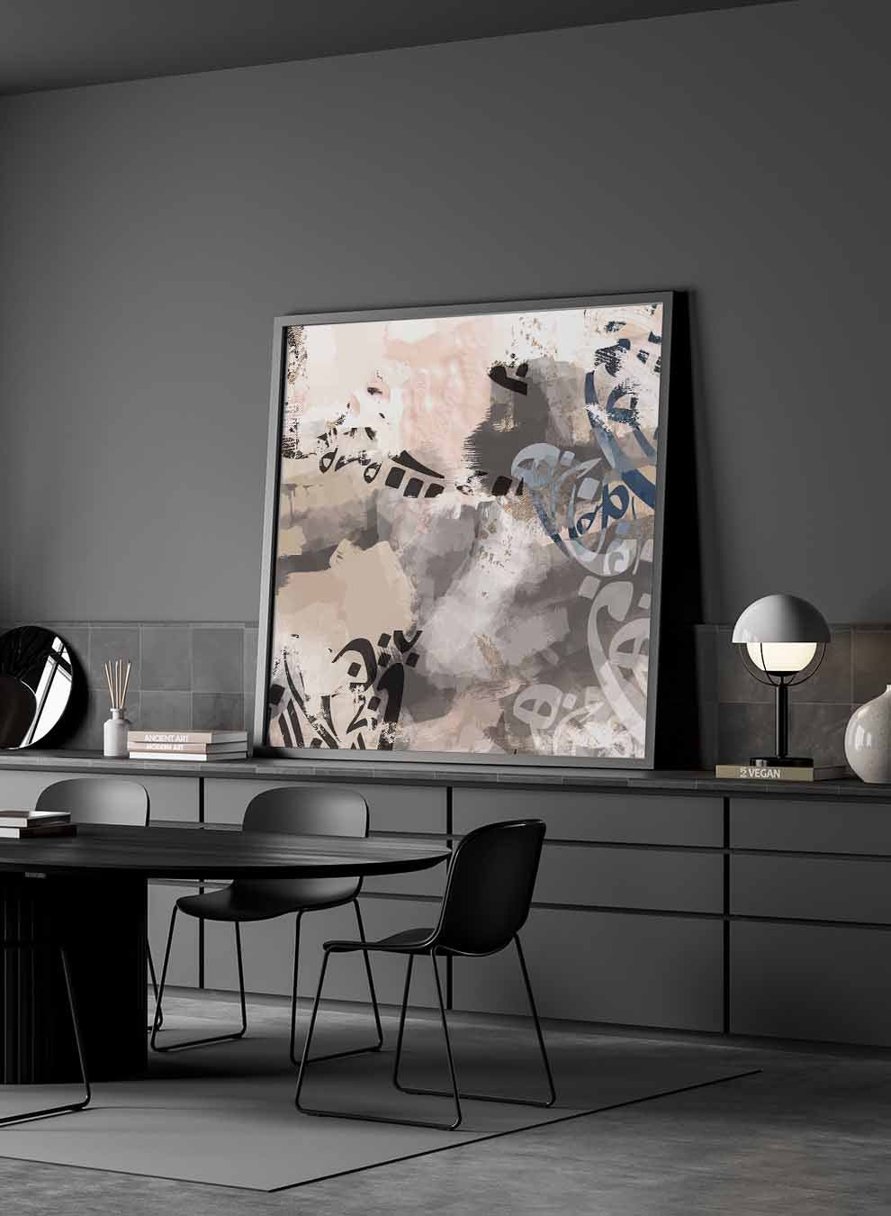 Square Canvas Wall Art Stretched Over Wooden Frame with Black Floating Frame and Blooming Flower Painting Paintings & Pictures| LOWHA
