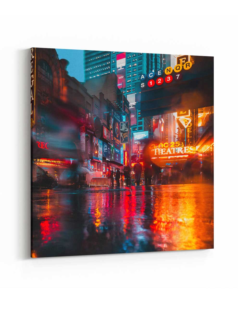 Square Canvas Wall Art Stretched Over Wooden Frame with Black Floating Frame and City View Oil Painting Paintings & Pictures| LOWHA