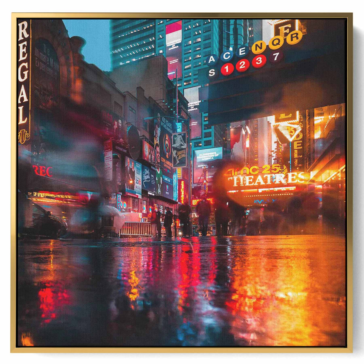 Square Canvas Wall Art Stretched Over Wooden Frame with Black Floating Frame and City View Oil Painting Paintings & Pictures| LOWHA