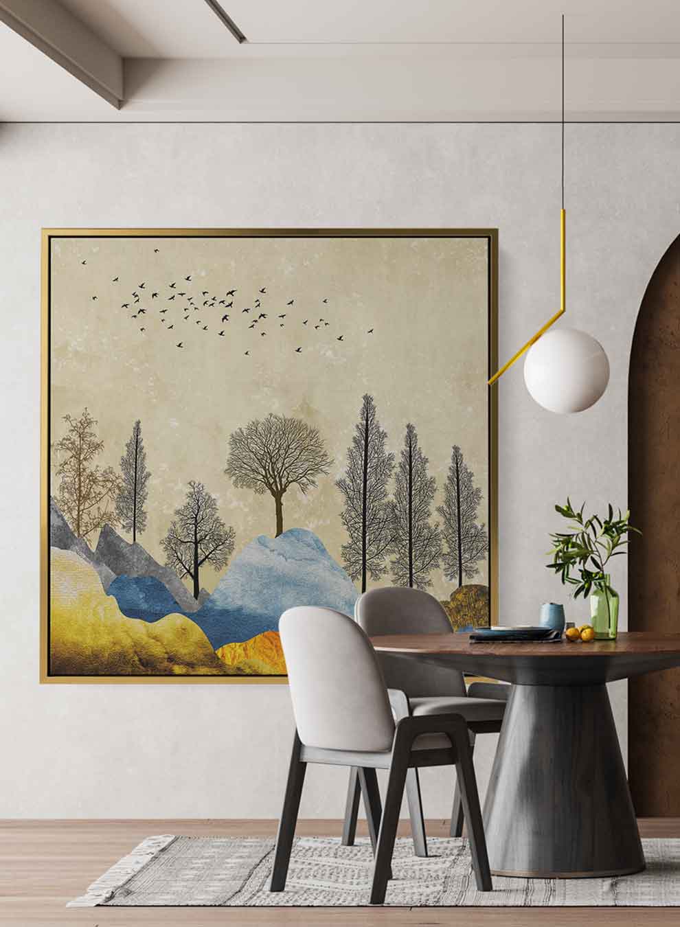 Square Canvas Wall Art Stretched Over Wooden Frame with Black Floating Frame and Colourful Faces Abstract Painting Paintings & Pictures| LOWHA