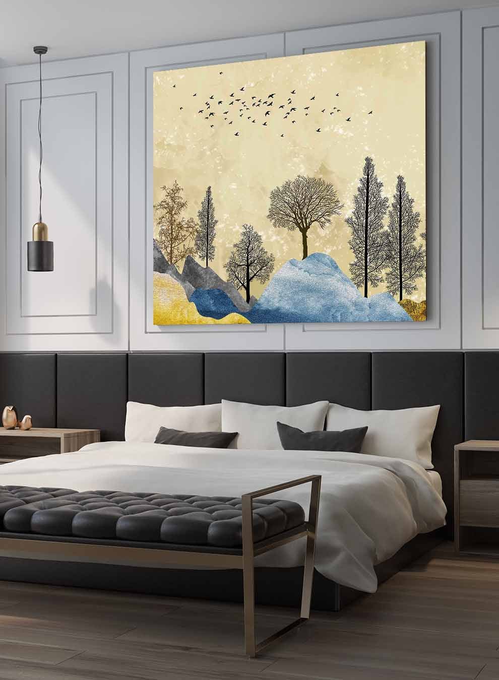 Square Canvas Wall Art Stretched Over Wooden Frame with Black Floating Frame and Colourful Faces Abstract Painting Paintings & Pictures| LOWHA